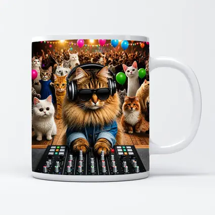 Norwegian Forest DJ Cat Party Crowd
