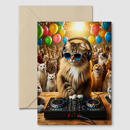 Norwegian Forest Cat DJ Party Balloons