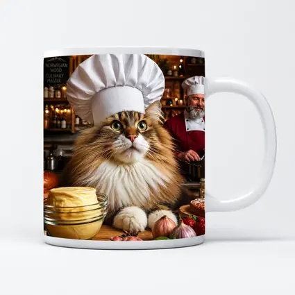 Norwegian Forest Cat Chef Cozy Kitchen