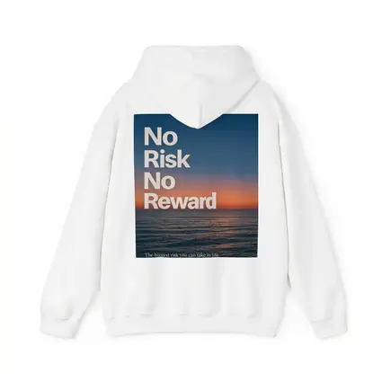 No Risk No Reward Ocean Sunset Quote