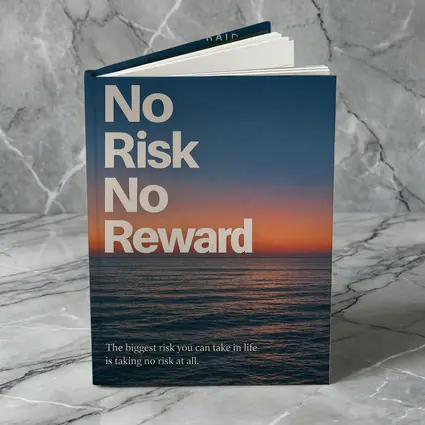 No Risk No Reward Ocean Sunset Quote