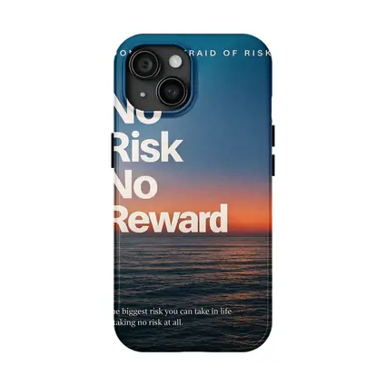 No Risk No Reward Ocean Sunset Quote