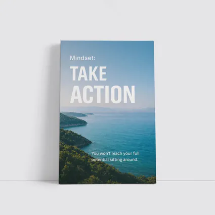 Take Action Mindset Quote Coastal Ocean View