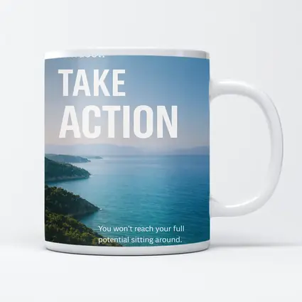 Take Action Mindset Quote Coastal Ocean View