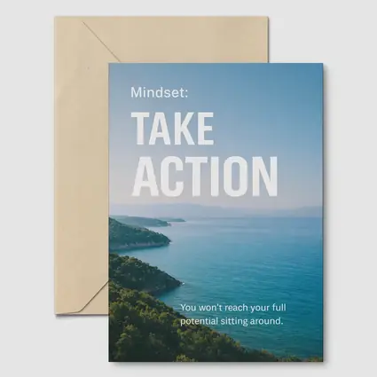 Take Action Mindset Quote Coastal Ocean View