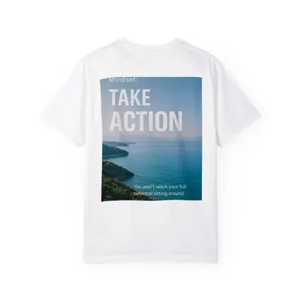 Take Action Mindset Quote Coastal Ocean View