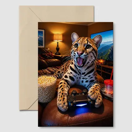 Ocelot Gaming Controller Cozy Living Room