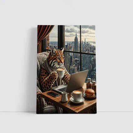 Ocelot Working Laptop New York City View