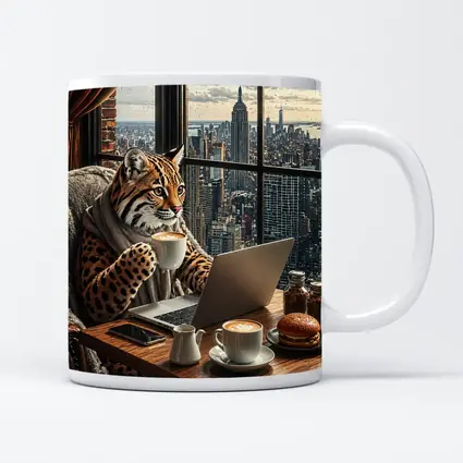 Ocelot Working Laptop New York City View