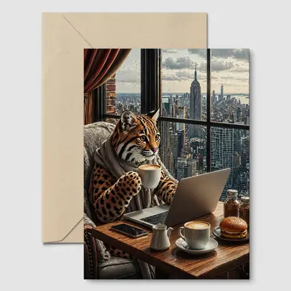 Ocelot Working Laptop New York City View