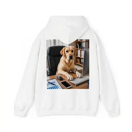 Labrador Retriever Working At Office Desk