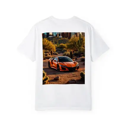 Acura NSX Orange Desert City Skyline