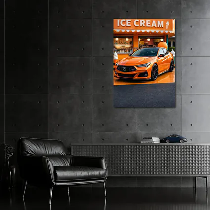 Acura TLX Orange Sports Sedan Ice Cream Shop