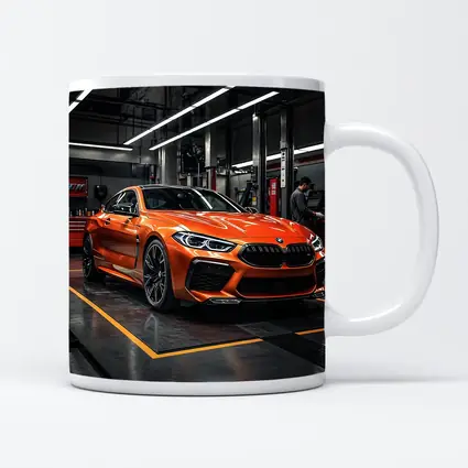 BMW M8 Orange Coupe Auto Service Garage