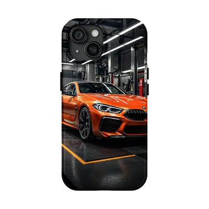BMW M8 Orange Coupe Auto Service Garage