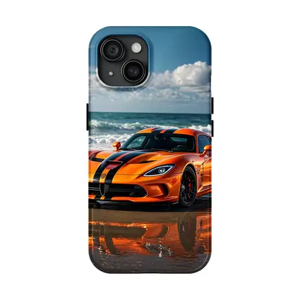 Dodge Viper Orange Black Stripes Beach
