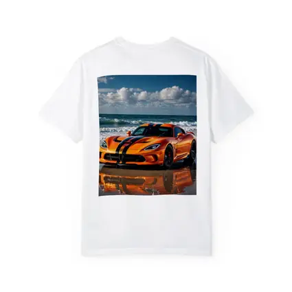 Dodge Viper Orange Black Stripes Beach