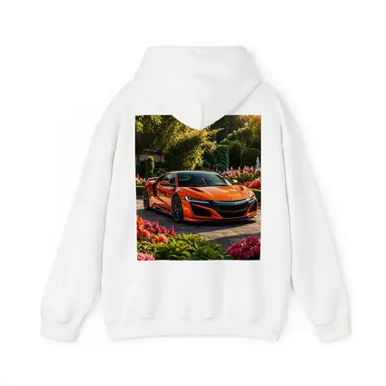 Acura NSX Orange Sports Car Garden Setting