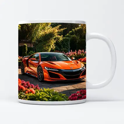 Acura NSX Orange Sports Car Garden Setting