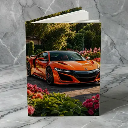 Acura NSX Orange Sports Car Garden Setting