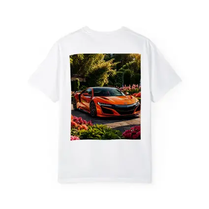 Acura NSX Orange Sports Car Garden Setting