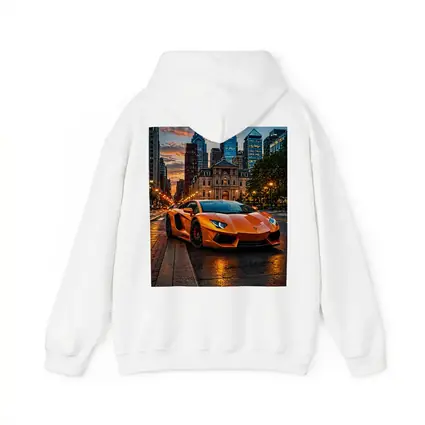 Orange Lamborghini Aventador City Street Sunset