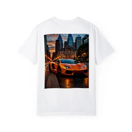 Orange Lamborghini Aventador City Street Sunset