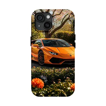 Orange Lamborghini Huracan Garden Flower Setting