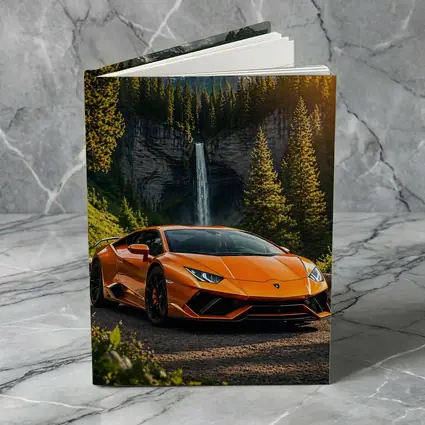 Orange Lamborghini Huracan Mountain Waterfall Forest