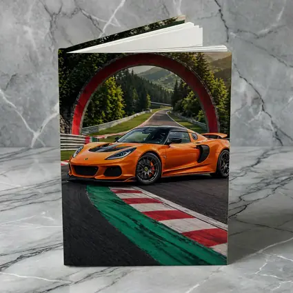 Lotus Exige Orange On Race Track