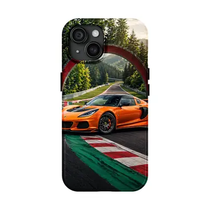 Lotus Exige Orange On Race Track
