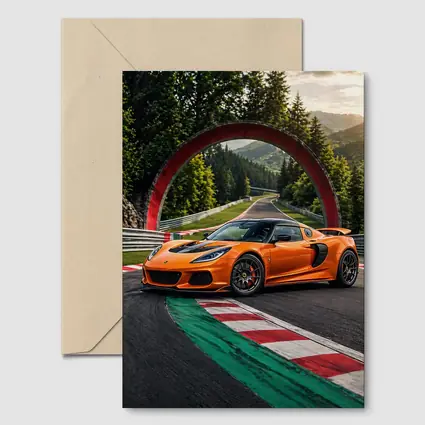 Lotus Exige Orange On Race Track
