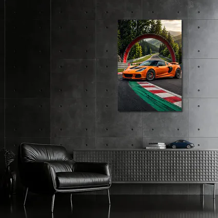Lotus Exige Orange On Race Track