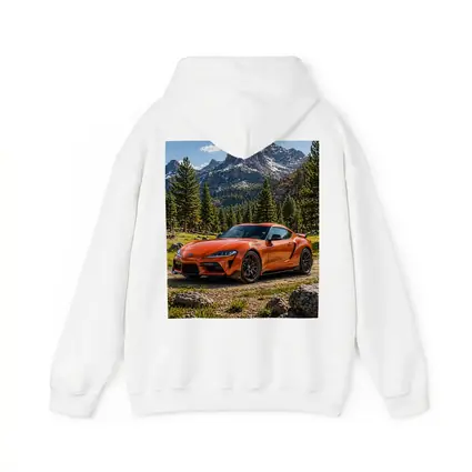 Orange Toyota Supra Mountain Forest Setting