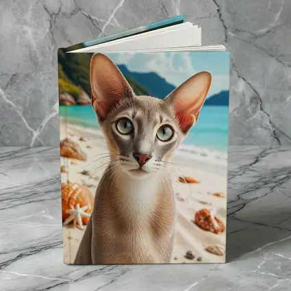 Oriental Shorthair Cat on Tropical Beach