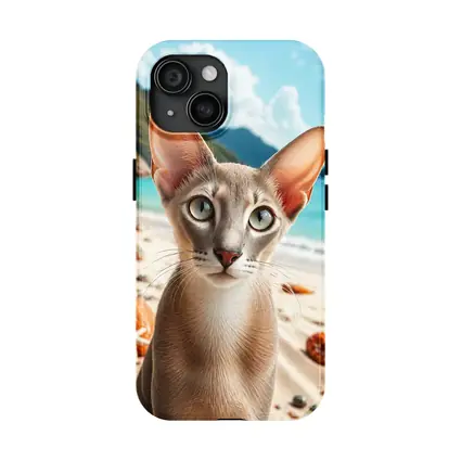 Oriental Shorthair Cat on Tropical Beach