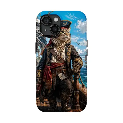 Pirate Cat Captain On Caribbean Ship