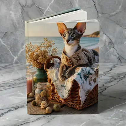 Oriental Shorthair Cat Cozy Beach Basket