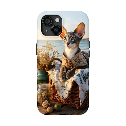 Oriental Shorthair Cat Cozy Beach Basket