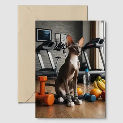 Oriental Shorthair Cat Gym Fitness Setting