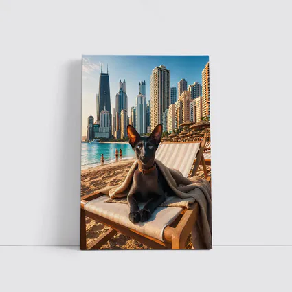 Oriental Shorthair Cat Relaxing Dubai Beach