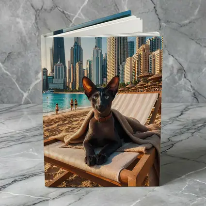 Oriental Shorthair Cat Relaxing Dubai Beach