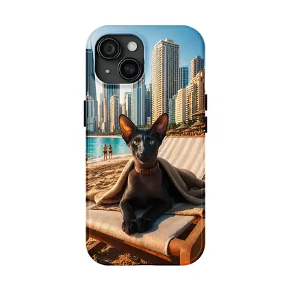 Oriental Shorthair Cat Relaxing Dubai Beach