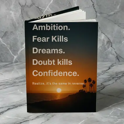 Laziness Fear Doubt Motivational Sunset Quote Art