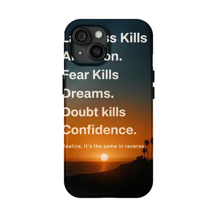 Laziness Fear Doubt Motivational Sunset Quote Art