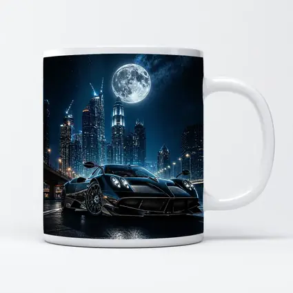 Pagani Huayra Black Supercar City Night