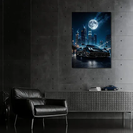 Pagani Huayra Black Supercar City Night