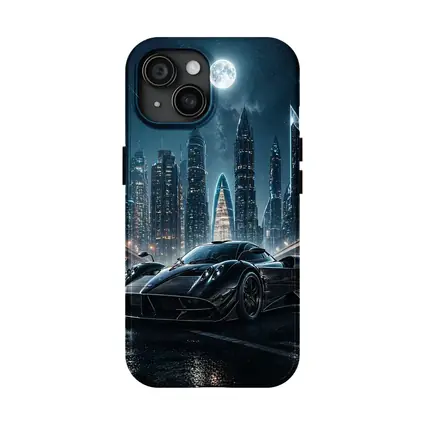 Pagani Huayra Black Supercar City Night