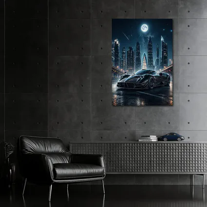 Pagani Huayra Black Supercar City Night