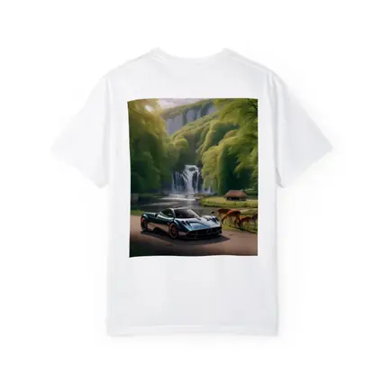 Pagani Huayra Supercar Near Waterfall Deer
